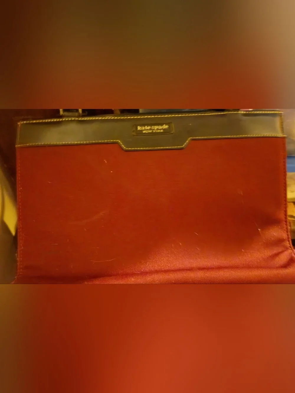 kate spade burgundy shoulder bag with black trim